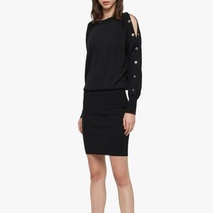 All Saints black Suzie sweater dress